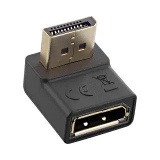 InLine DisplayPort Adapter, DisplayPort Stecker / Buchse, nach unten gewinkelt