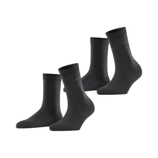 Esprit Basic Easy 2-Pack Drukvrije Comfort Tailleband Katoen Multipack Sokken Dames Grijs - Maat 35-38
