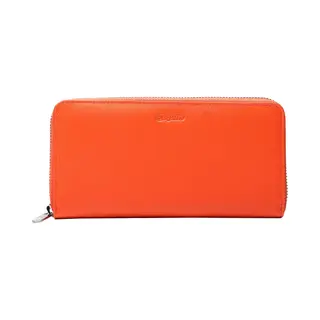 Esquire Leren Portemonnee Viktoria Zip Around Wallet Flame Orange Oranje