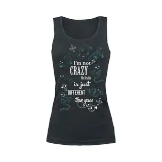 Alice In Wonderland Cheshire Cat - I'm Not Crazy Top Black