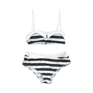 Pussy Deluxe Big Party Stripes Dames Bikini Set - Zwart/wit - Xs