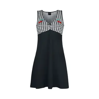 Pussy Deluxe Vichy Cherry Dress Midi Dress Black White