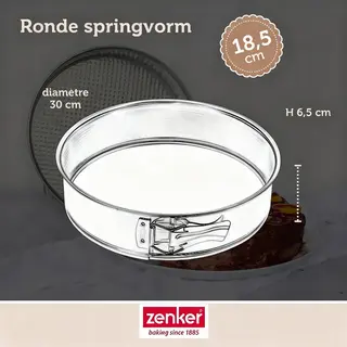 Zenker 6801 Springvorm Met Scharnier Van Getinplateerd Staal, Ronde Taartvorm Van Blik, Zilver, Getinplateerd Staal, 18cm