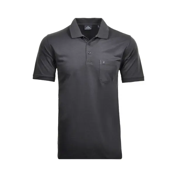 Ragman Herren Ragman Kurzarm Softknit Poloshirt Medium, Anthrazit-019 thumbnail