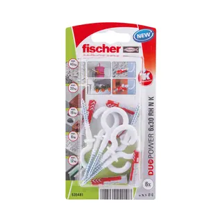 Fischer 535481 screw anchor / wall plug 6 pc(s) Screw & wall plug kit 30 mm