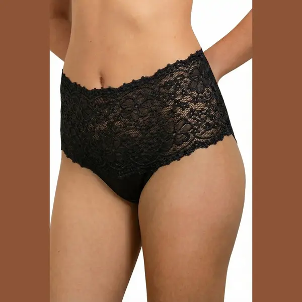Nina Von C. Millefleurs Taillenslip Mit Spitzenbund Damen, Größe 44, Farbe Schwarz thumbnail