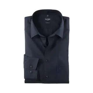 Olymp Luxor Overhemd Indigo, Effen
