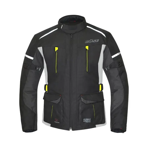 Büse Rider Wasserdichte Motorrad Textiljacke, Schwarz/grau/neon, M thumbnail