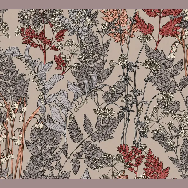 A.S. Création Architects Paper Blumentapete Floral Impression Tapete Natürlich Pvc-freie Vliestapete Beige Grau Rot Orange Creme Matt Glatt 377512 thumbnail