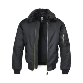Brandit MA2 Fur Collar Jacket, Farbe, Black, Größe, M