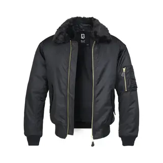 Brandit MA2 Fur Collar Jacket, Farbe, Black, Größe, L