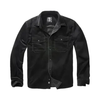 Brandit Herren Corduroy Classic Shirt Long Sleeve Klassisches Hemd, Schwarz, 5XL