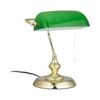 Relaxdays, Tafellamp, Bankierslamp (E27)