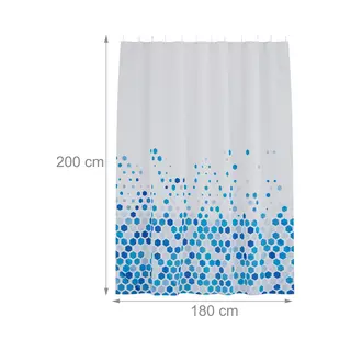 Douchegordijn - 180x200 Cm - Anti-schimmel - Wasbaar - Polyester - Stippen