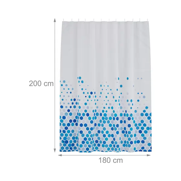 Douchegordijn - 180x200 Cm - Anti-schimmel - Wasbaar - Polyester - Stippen thumbnail