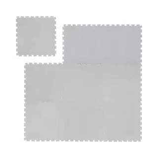 Sportmat - 9 Tegels - 30x30 Cm - Vloermat Fitness - Puzzelmat - Grijs