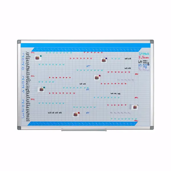 Whiteboard, 3-jahresplaner, Abwischbar, Magnetisch, Planungstafel Mit Stiftablage, Magnetwand 60 X 90 Cm, Weiß - Relaxdays thumbnail