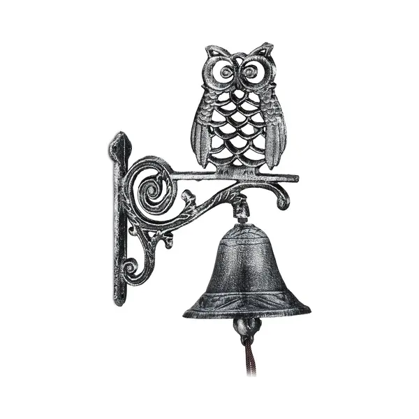 Deurbel Gietijzer - Uil - Met Klepel - Zilver thumbnail