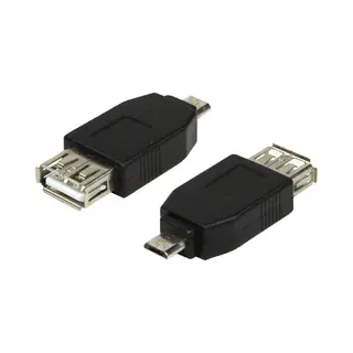 LogiLink AU0029 tussenstuk voor kabels Usb 2.0 Micro-B Usb 2.0-A Zwart