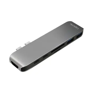 LogiLink UA0302 laptop-dockingstation & portreplikator Usb 3.2 Gen 1 (3.1 Gen 1) Type-C Aluminium, Schwarz