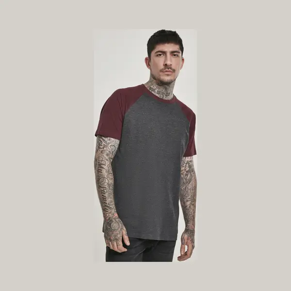 Urban Classics Raglan Contrast Tee T-shirt Crew neck Kurzarm Baumwolle, Jersey thumbnail