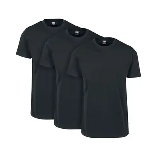 Urban Classics Herren Basic Tee 3-Pack Dreierpack T-Shirt, Schwarz Black 01168, Medium (Herstellergröße, M) (3er Pack)