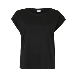 Urban Classics T-shirt - Ladies Organic Extended Shoulder Tee - Xs Tot 5XL - Voor Vrouwen - Zwart