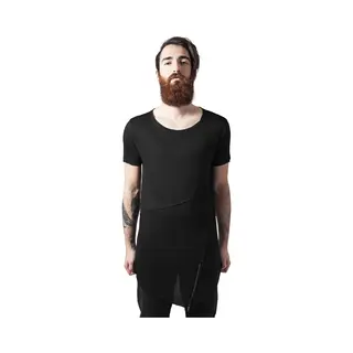 Urban Classics Herren Long Open Edge Front Zip Tee Black, Xs