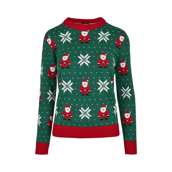 Urban Classics, Damen, Pullover, Ladies Santa Christmas Sweater, Grün, (Xxl) thumbnail