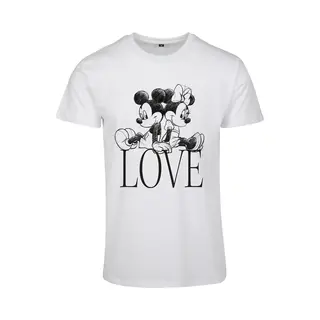 Merchcode Mickey Mouse - Minnie Loves Mickey Dames Tshirt - L - Wit