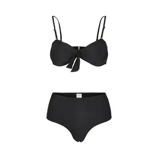Urban Classics Ladies High Waist Balcony Bikini, Black, S