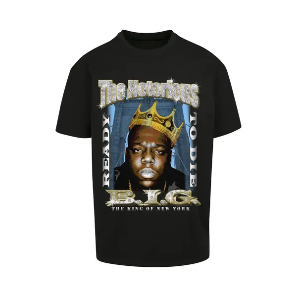 Mister Tee - Biggie Crown Oversize Heren T-shirt - S - Zwart thumbnail