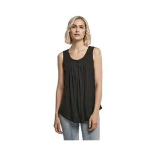 Urban Classics - Viscose Button Up Mouwloze Top - Xs - Zwart