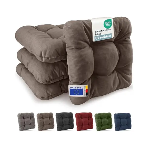 Beautissu Premium Chair Cushions 4pcs 40x40 Cm Indoor & Outdoor Cushions With 8cm Thick Resilient Foam Filling, Durable Seat Pads For Outdoor Use Made thumbnail