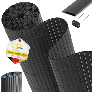 Sol Royal Pvc Privacy Screen 120x300 Cm Drievoudig Versterkt – Kunststof Balkon Privacy Fence Met Clips & Afdeklijst – Tuinafscheiding