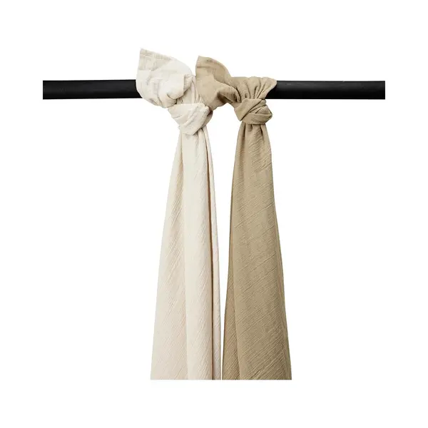 Swaddle Doek Meyco Pre-Washed Soft Sand/Taupe 2-pack thumbnail