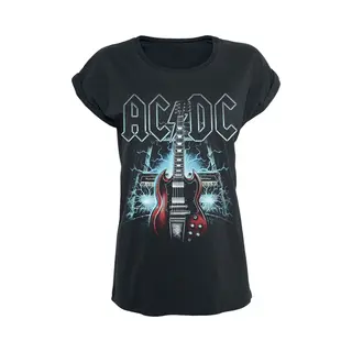 Ac/Dc T-shirt - High Voltage Guitar - S Tot 5XL - Voor Vrouwen - Zwart