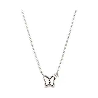 Nenalina - Halsketting - Ketting Dames Vlinder Glaskristallen Wit 925 Sterling Zilver 40 Cm -