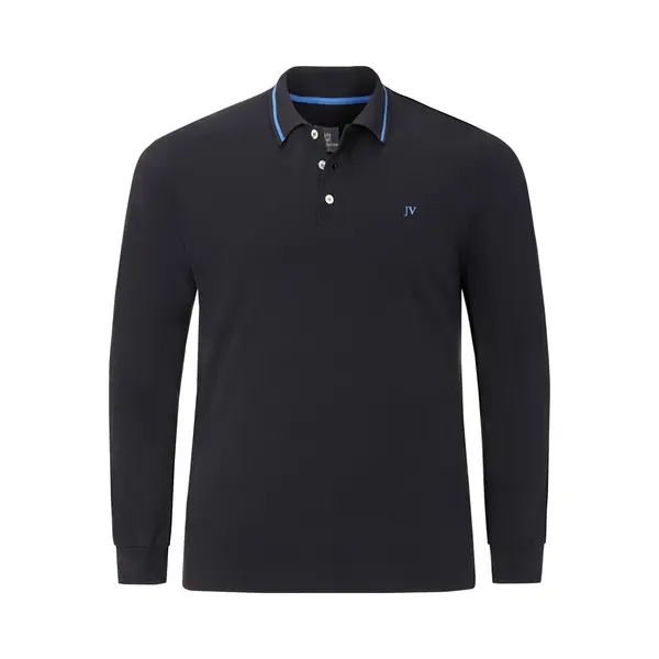 Jan Vanderstorm Herren Langarm-Poloshirt Ellis | Aus 100% Baumwolle | Longsleeve Mit Polokragen | Gerade Geschnitten | Große Größen In Gr. L-7XL thumbnail