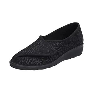 Westland Damen Pantoffeln Nice 104, Frauen Hausschuhe, Weite H (Weit), House-Slipper, patschen, schlapfen, Indoor, daheim, schwarz, 41 Eu / 7 Uk