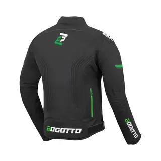 Bogotto Sparrow Wasserdichte Motorrad Textiljacke, Schwarz/grün, Xl