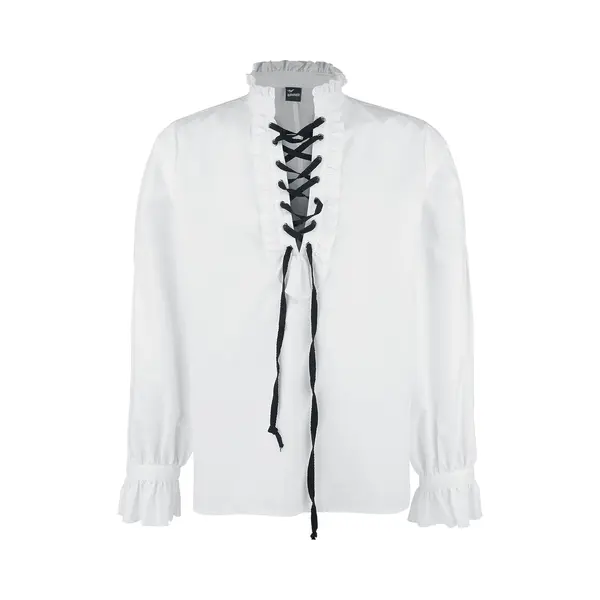Banned Frilled Shirt With Lacing Longsleeve White thumbnail