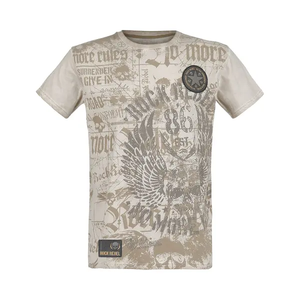 Rock Rebel By Emp Rebel Soul T-Shirt Beige thumbnail