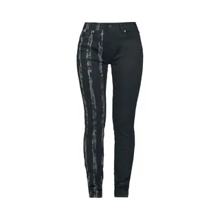 Rock Rebel By Emp Striped Leg Stretch Denim Jeans Schwarz In W34L32