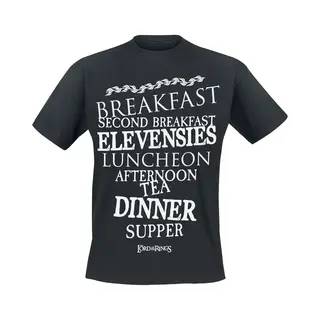 The Lord Of The Rings Hobbit Meals T-Shirt Black