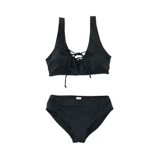 Forplay Front Laced Bikini Badeanzug Schwarz In S