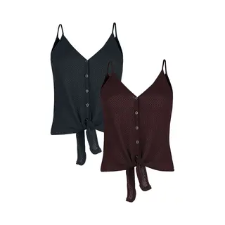 Forplay Tops Double Pack Top Black Bordeaux