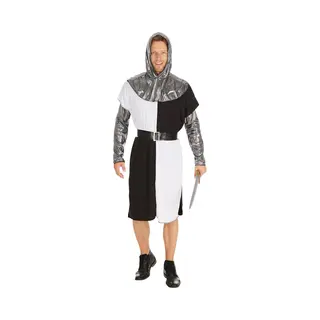 Dressforfun Herrenkostüm Ritter Mittelalter | Langarmshirt Mit Ärmeln In Metalloptik | Kapuzen-Cape In Metalloptik Und Ein Gürtel | Bestens