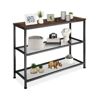Tectake® Industrial Konsolentisch Schmal, Bartisch Konsole, Kommode Mit 2 Ablagen, Beistelltisch Für Wohnzimmer Flur, Sideboard, Regal Oder