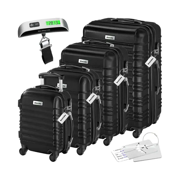 Tectake® Hard Shell Suitcase Set, Lightweight Suitcases With Tsa Lock, Including Extra Large Suitcase, Large, Medium And Small, 360 Degree Wheels, thumbnail